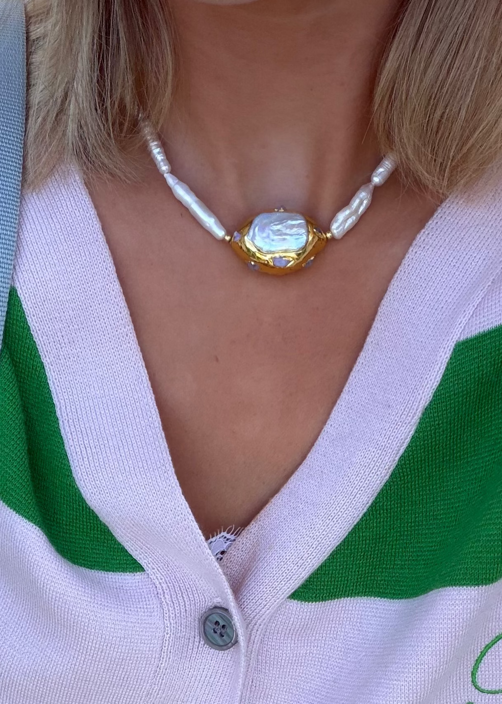 Pearl Diamond Necklace