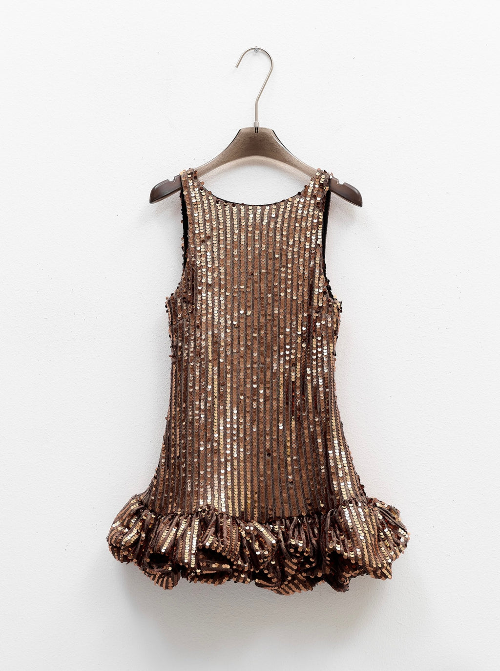 Glitter Puffer Dress Brown