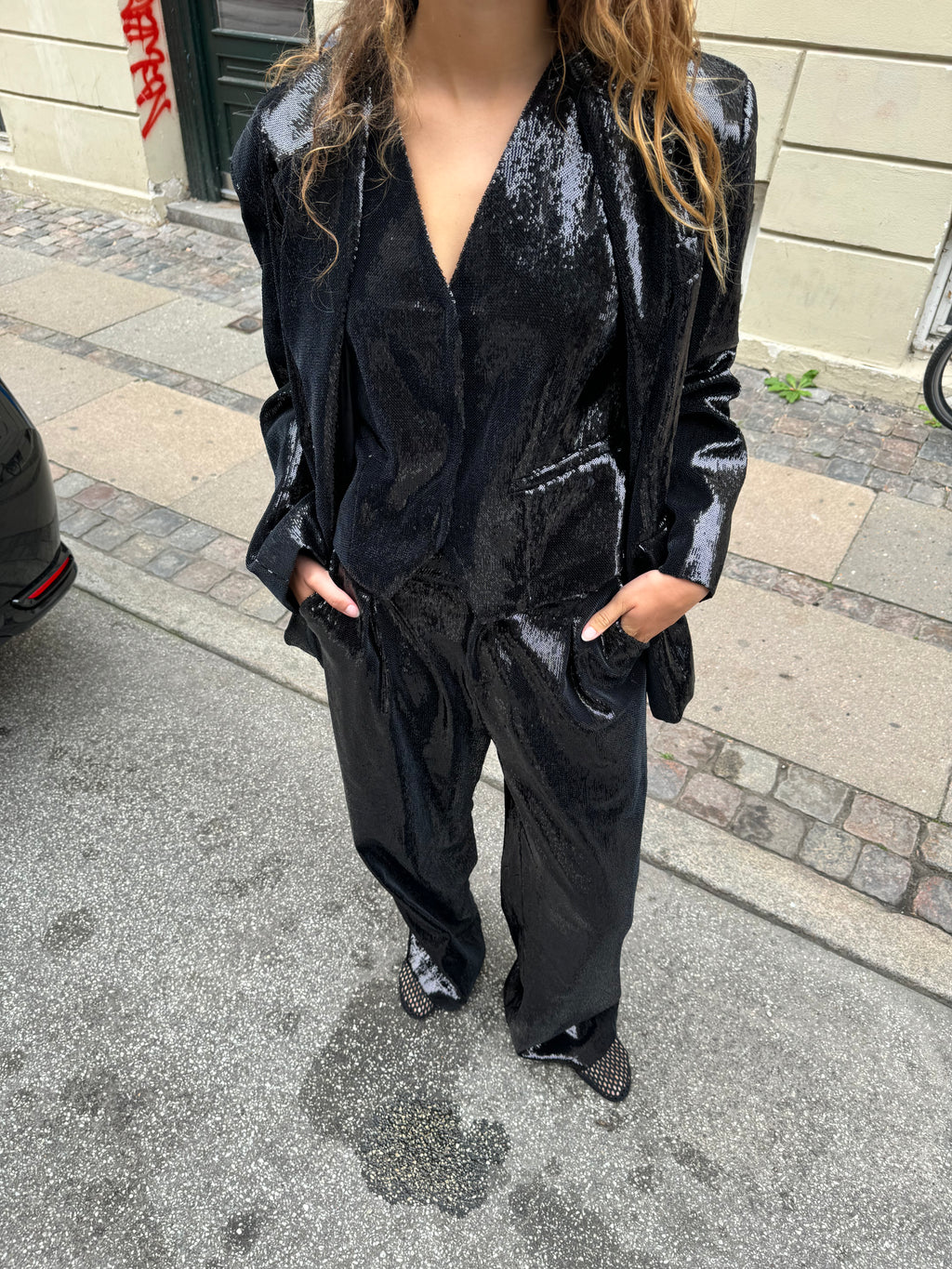 Black Glitter Pants