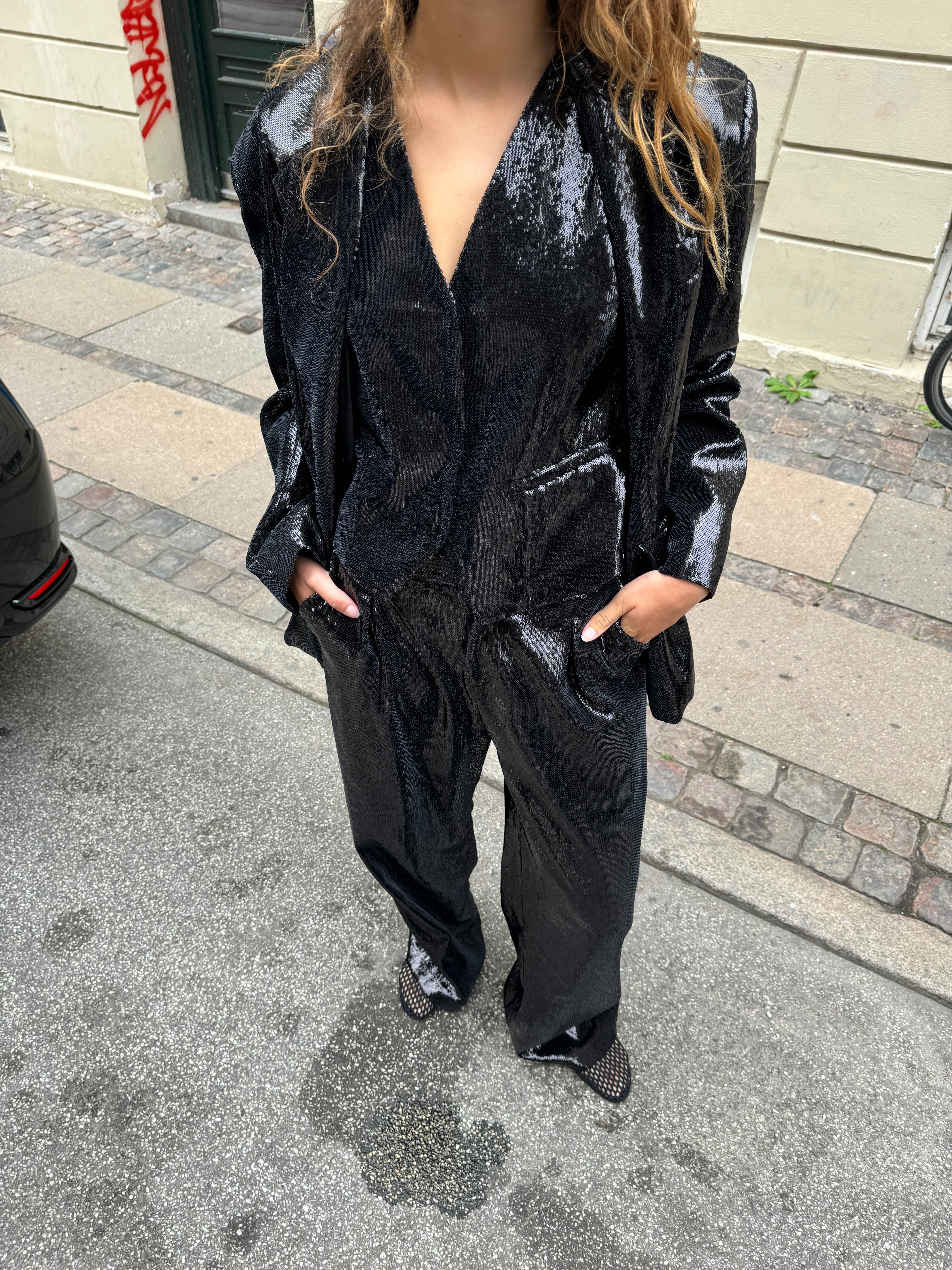 Black Glitter Pants
