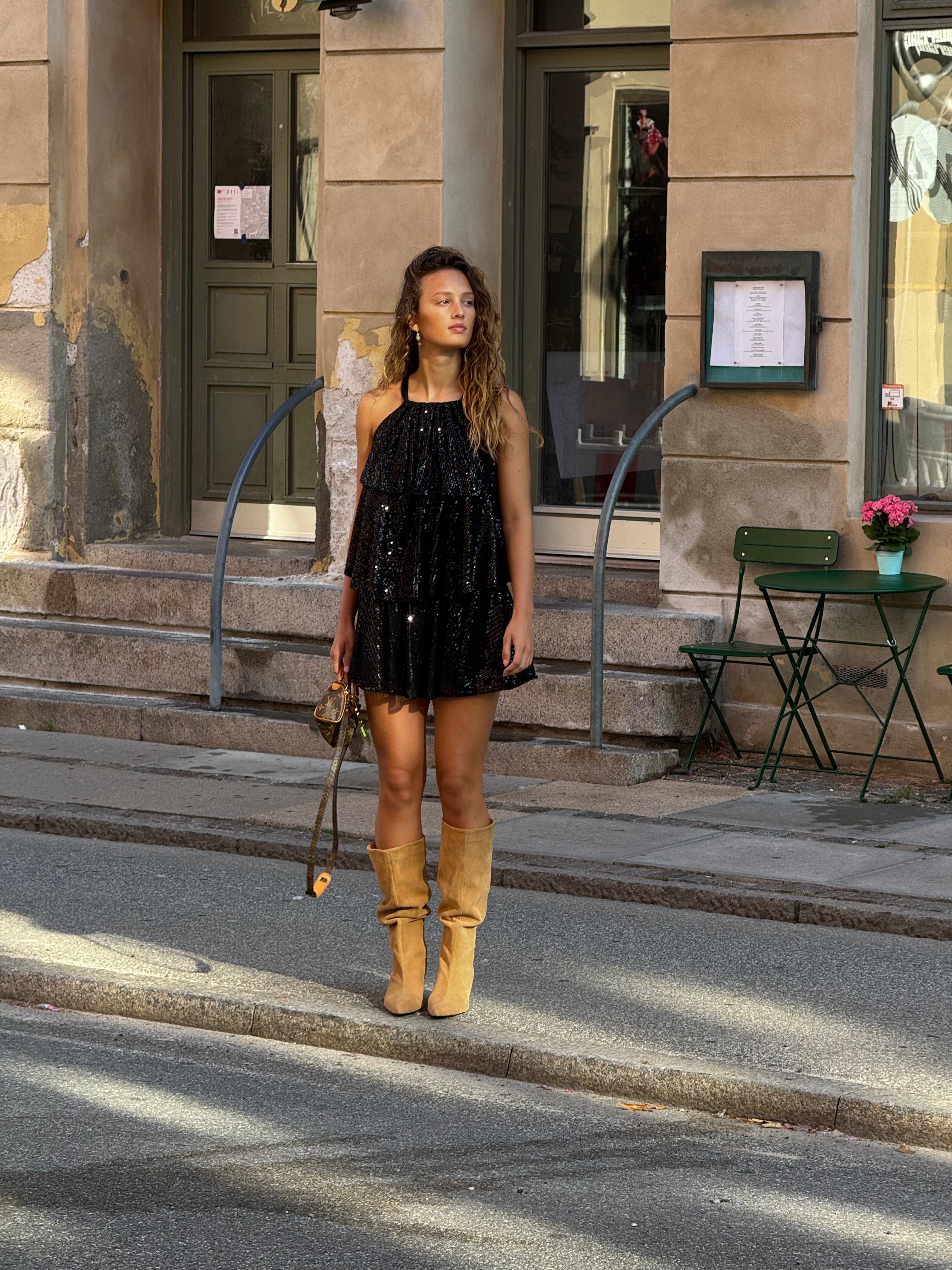 Black Glitter Dress