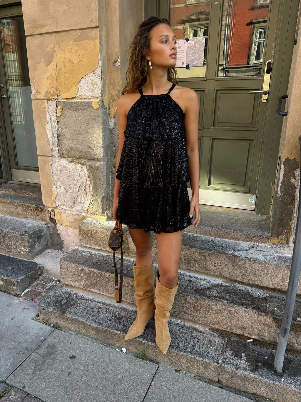Black Glitter Dress