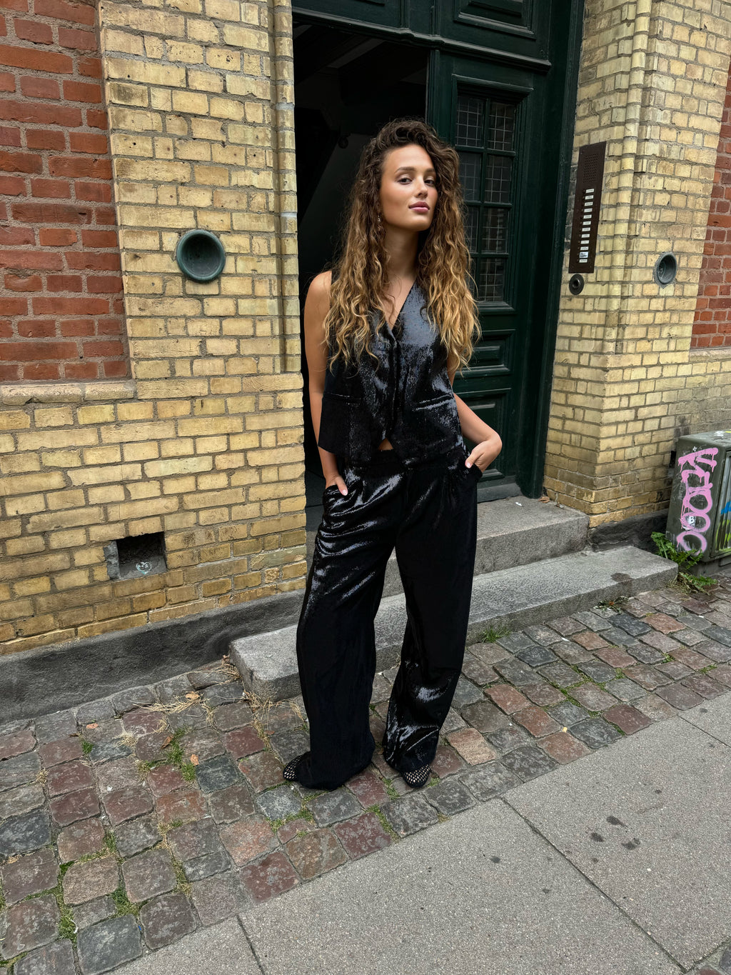 Black Glitter Pants