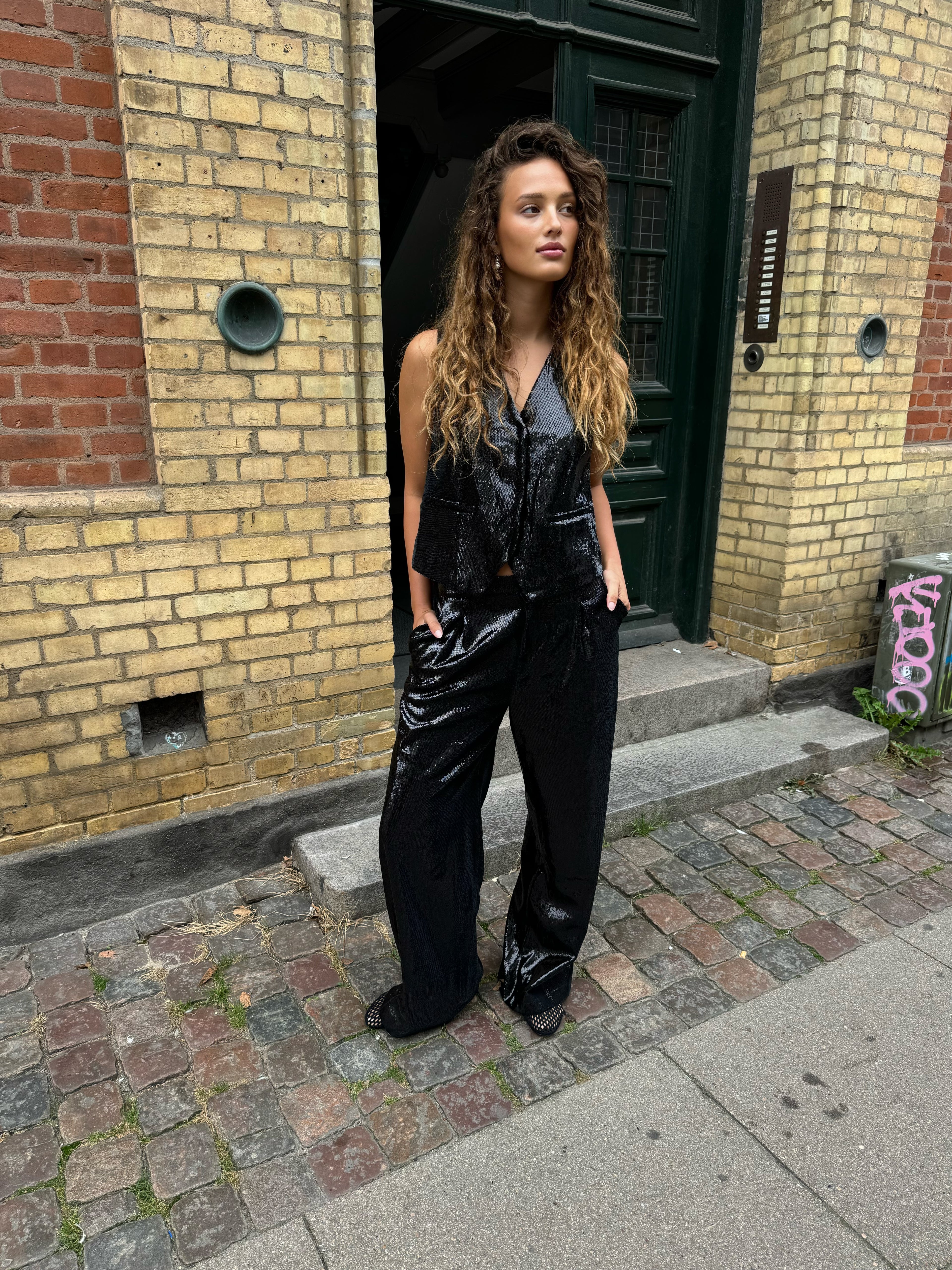 Black Glitter Pants