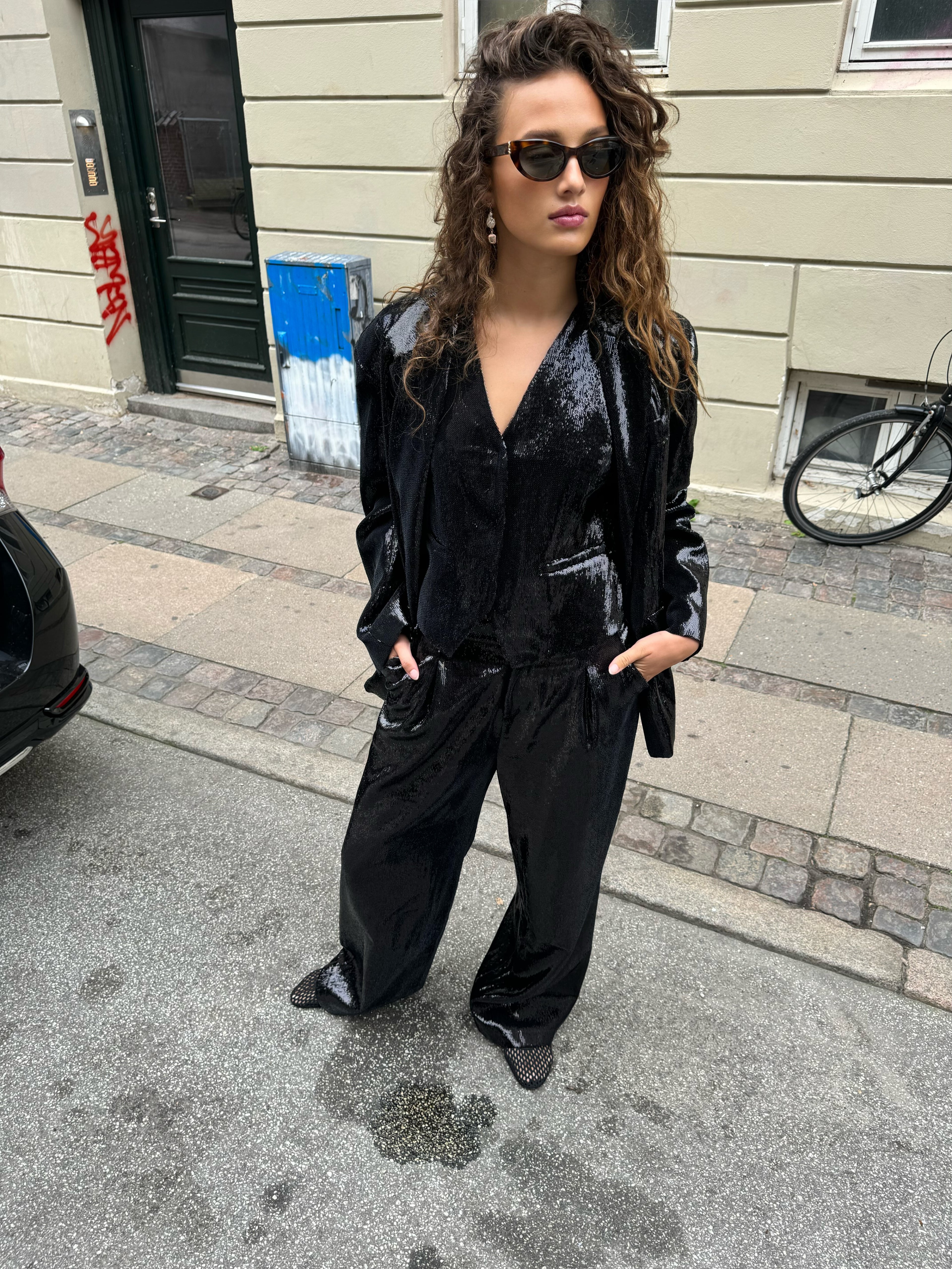 Black Glitter Pants