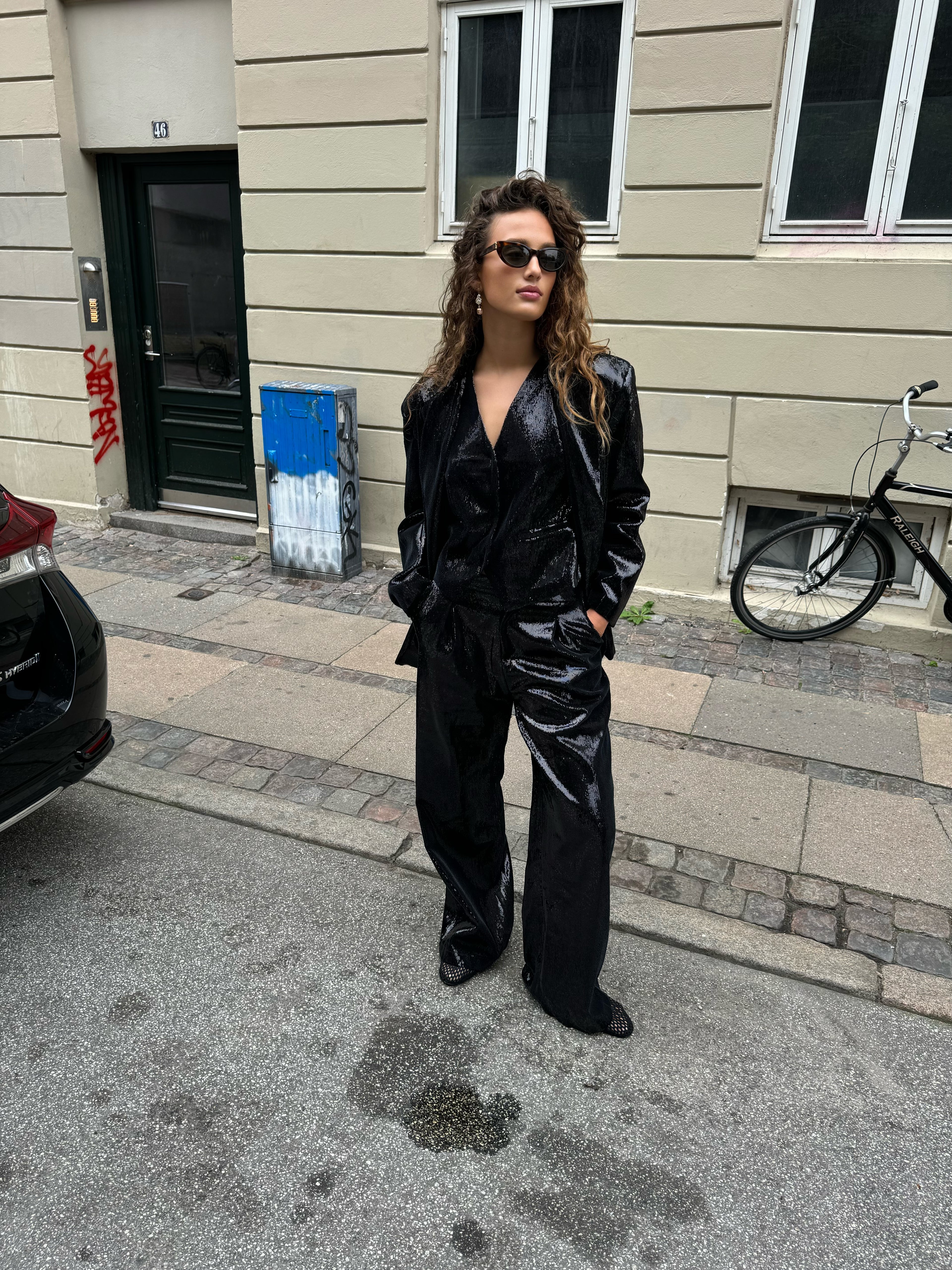 Black Glitter Pants