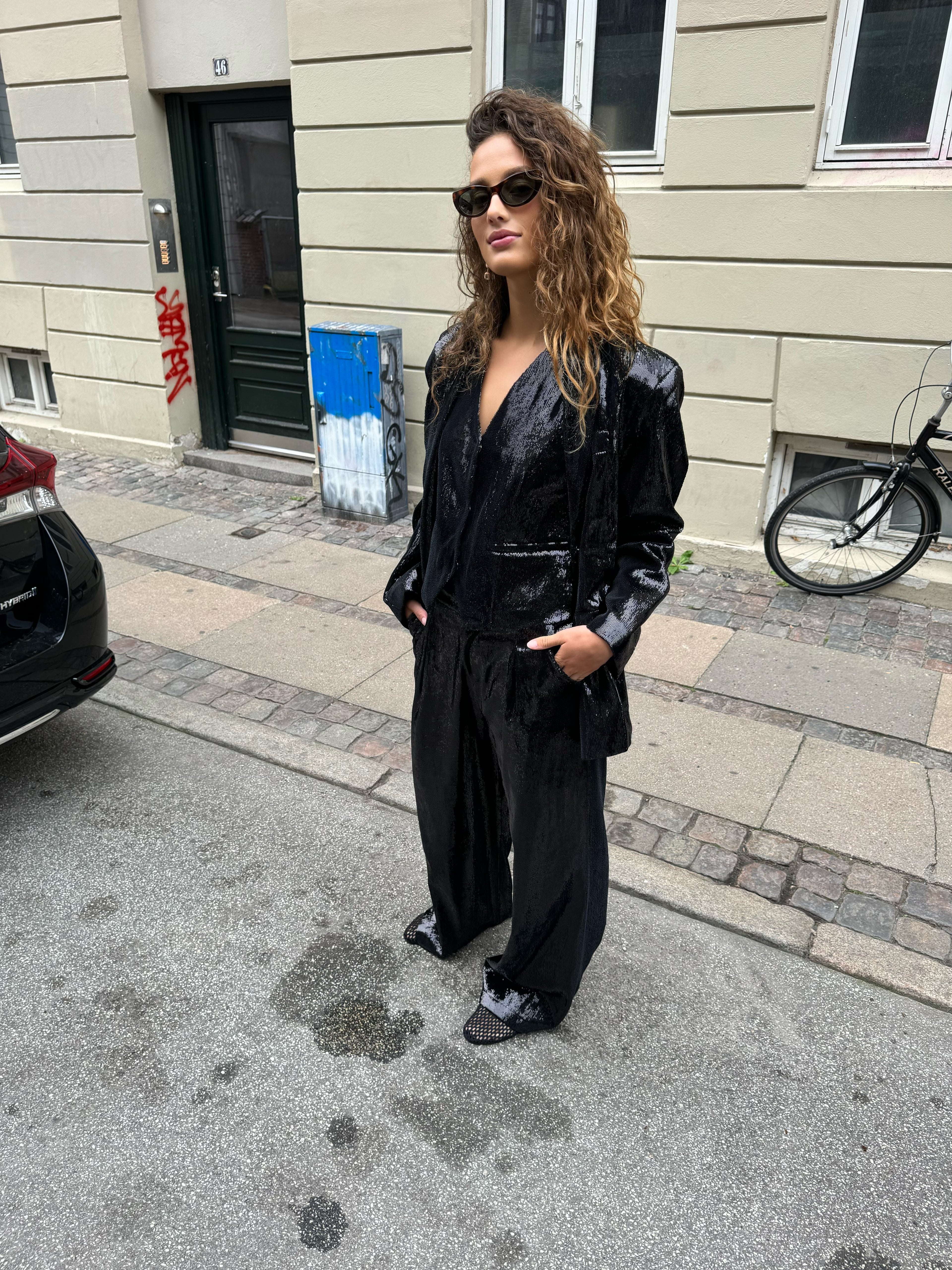 Black Glitter Pants